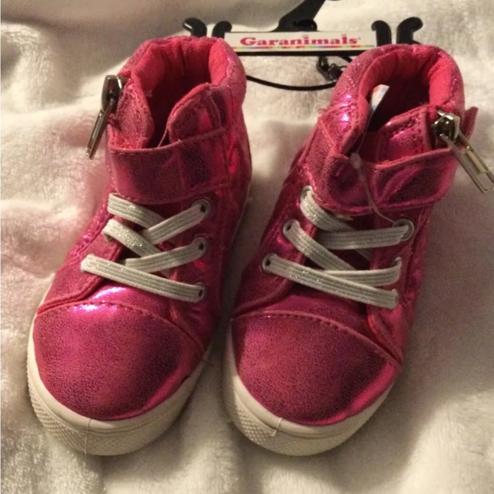 Garanimals Girl Toddlers Hot Pink Metallic High Top Sneakers